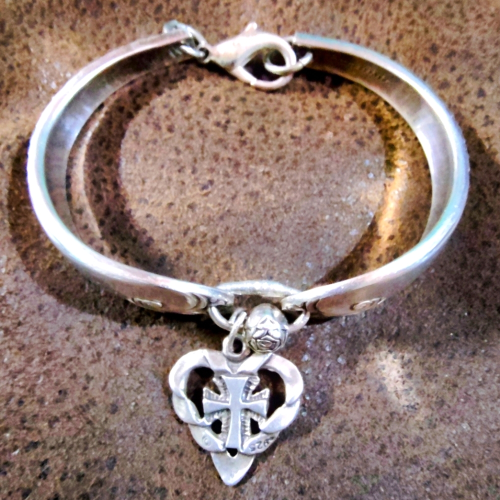 Sterling Silver Handmade Vintage Spoon Stem Bracelet